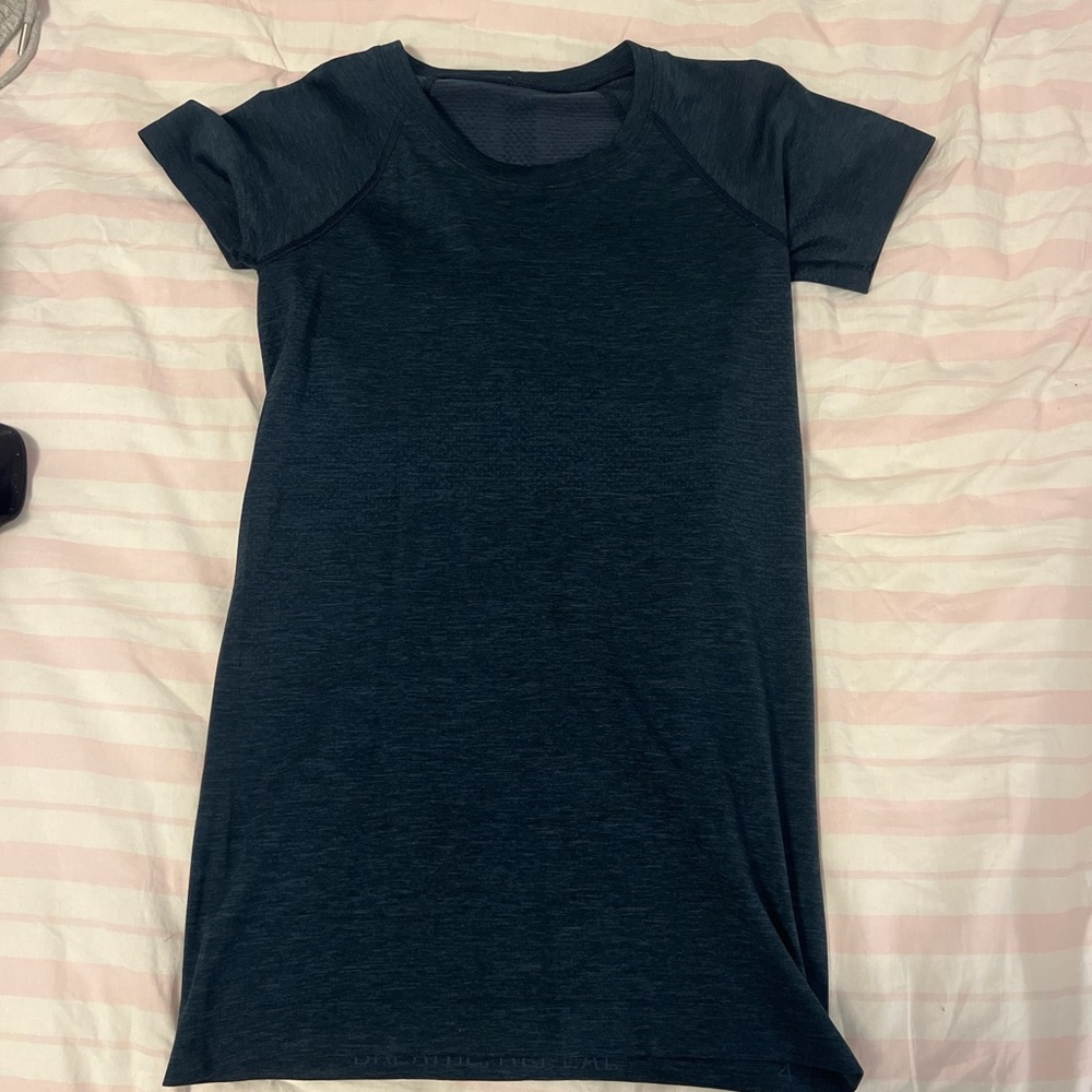 Navy blue short sleeve lululemon swiftly